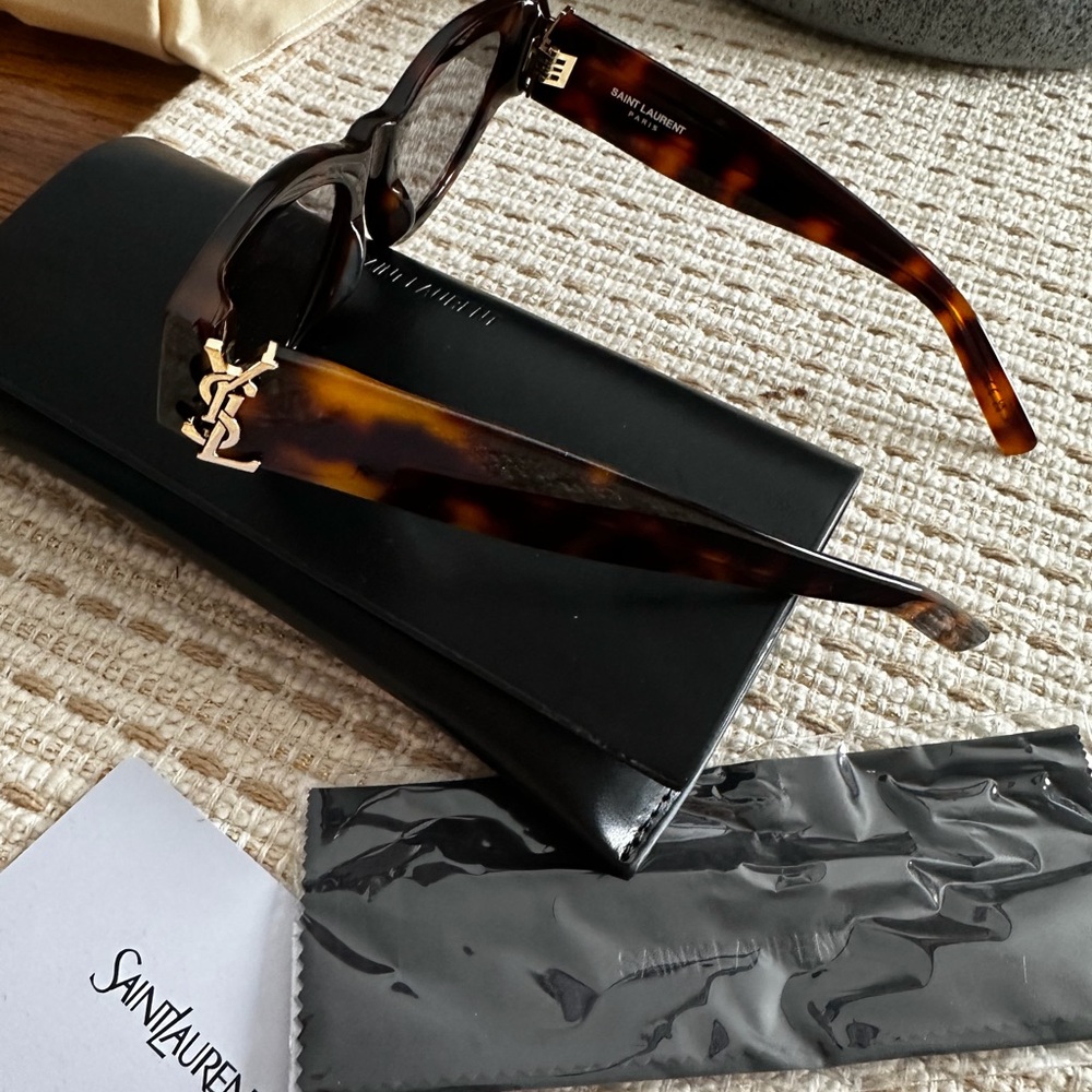 YSL Brown Sunglasses with Gold Accents - Picture 5 of 12